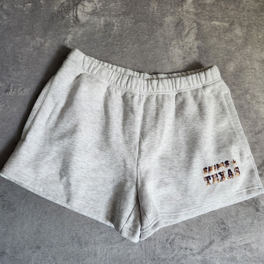 SKIMS Limited Edition Texas Cotton Fleece Classic Short Heather Grey Medium NWT